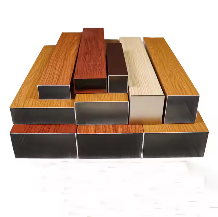 6000 Series Wood Grain Square 80x80 50x50 20x20 15x15 10x10 Box Rectangular Aluminium Profile