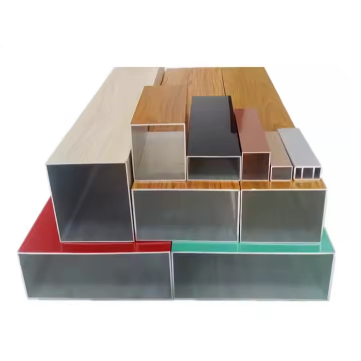 6000 Series Wood Grain Square 80x80 50x50 20x20 15x15 10x10 Box Rectangular Aluminium Profile