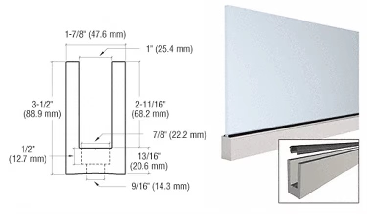 aluminium glazing handrail profiles