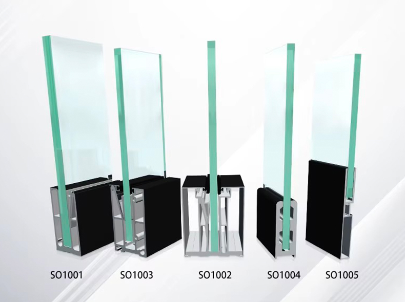 aluminium glazing handrail profiles