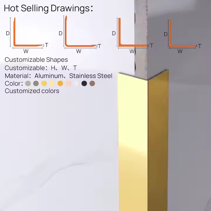 Aluminium Edge Tile Trim Extrusions Profiles