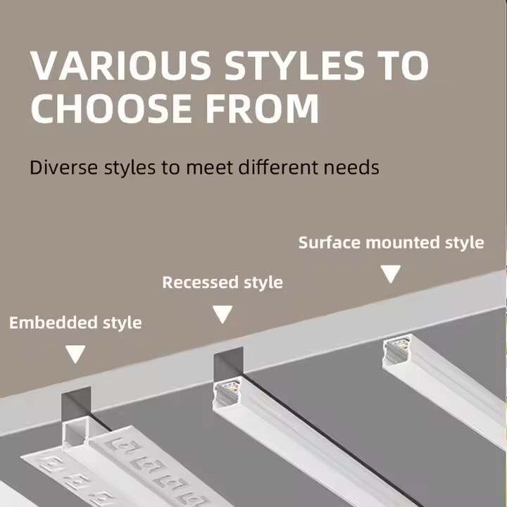 Bendable Recessed Led Strip Decorative Aluminum Channel Extrusions Profile