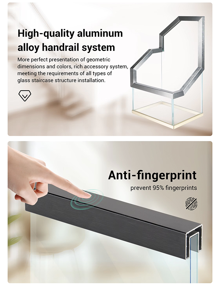 U-Shaped Aluminum Handrail Profiles U-Shaped Aluminum Handrail Profiles