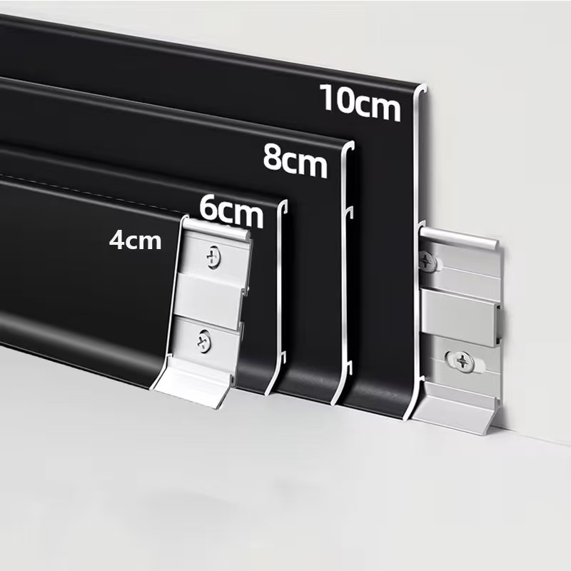 Snap-In Aluminum Skirting Board | Concealed Aluminium Baseboard Profiles