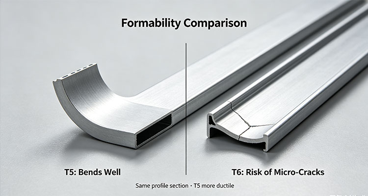 Aluminum Temper T5 vs T6 profiles